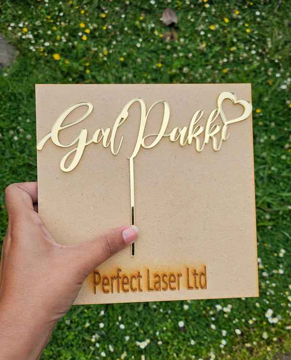 Got Pakki Cake Topper – Custom Mirror Gold Acrylic Decoration | 150 mm | Made in NZ
