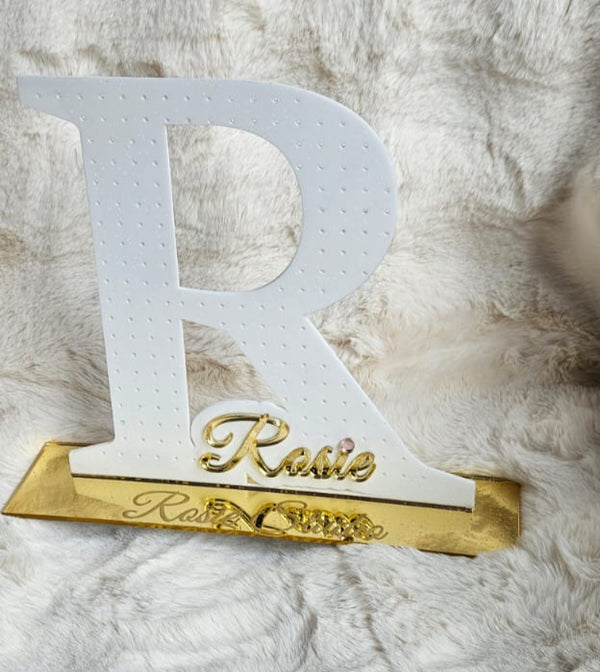 Custom Acrylic Initial Earrings & Studs Display Stand – Personalized Name Holder (200mm Size)