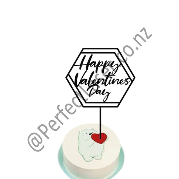 Heartfelt Valentine Cake Topper - Personalize Your Sweet Celebration!