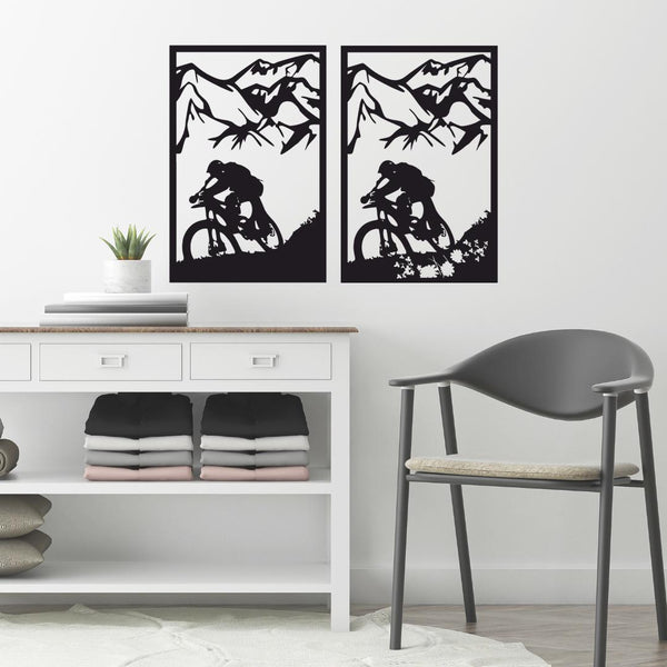 Mountain Biker Wall Art Acrylic – Adventure Cycling Decor NZ