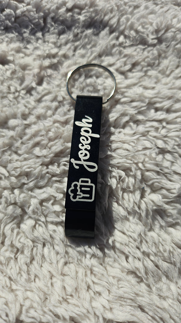 Custom Name Bottle Opener Keychain – Personalized Aluminum Engraved Keyring NZ