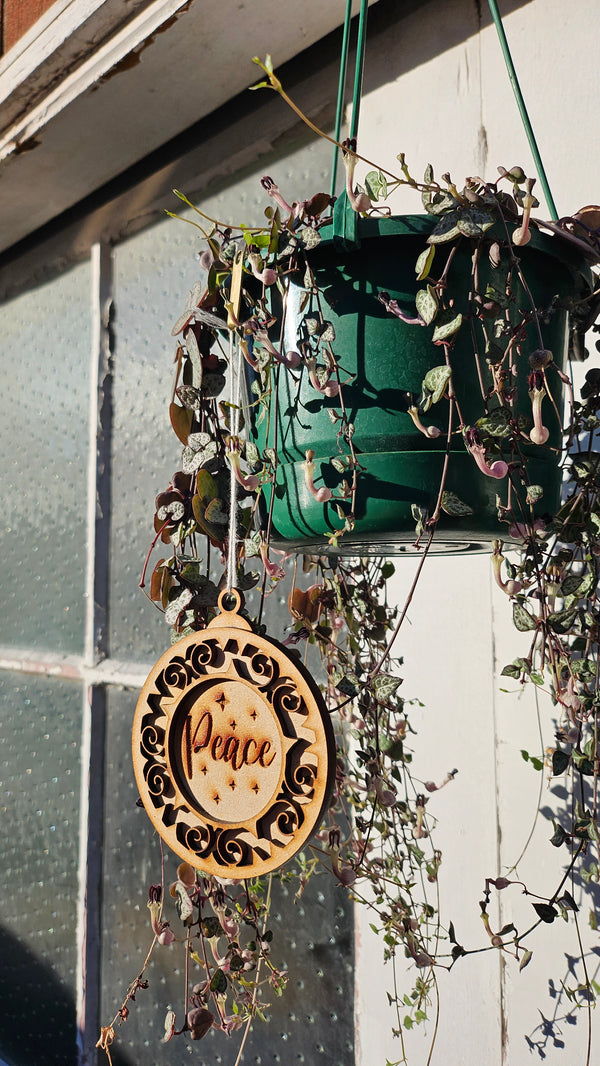 Peace Wooden Ornament – Handcrafted Laser-Cut Christmas Decoration | Made in NZ