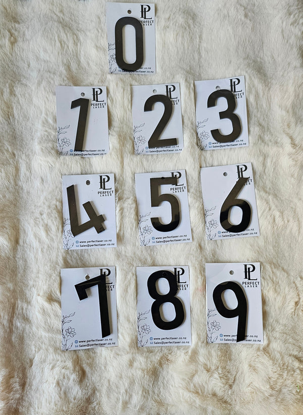 Premium Black Acrylic House Numbers (0-9) – Modern, Weatherproof & Easy to Install | Made in NZ